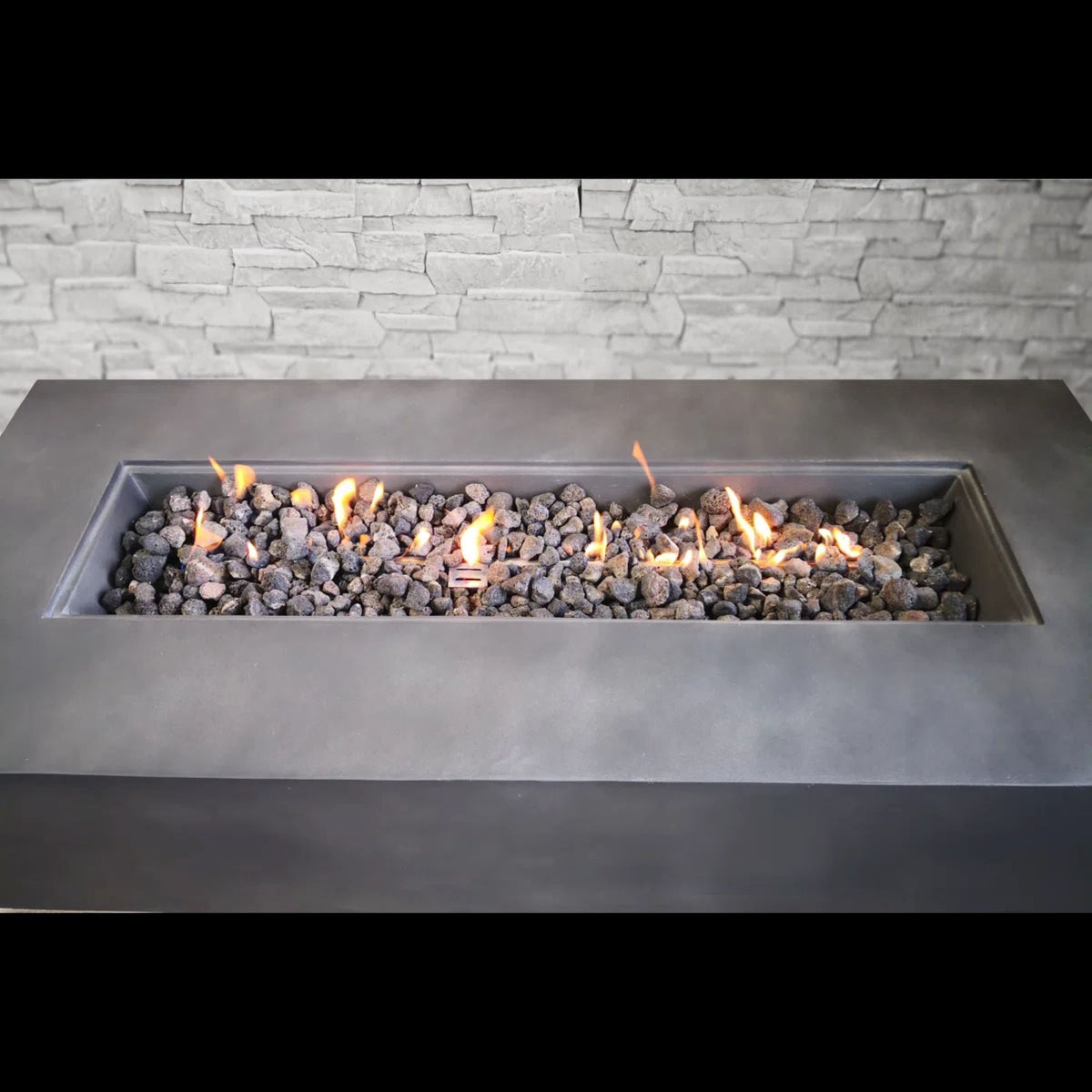 Propane Outdoor Fire Pit Table, Charcoal Concrete