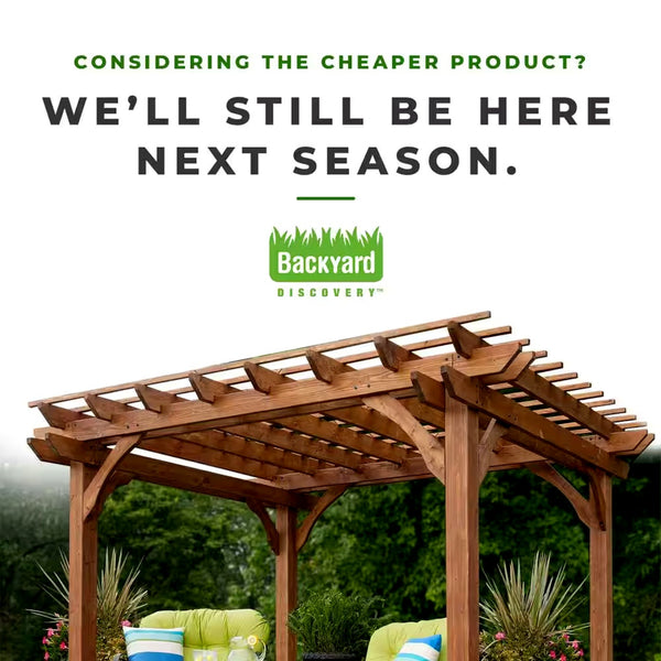 10 × 10 ft Cedar Wood Pergola with Sculptured Beams