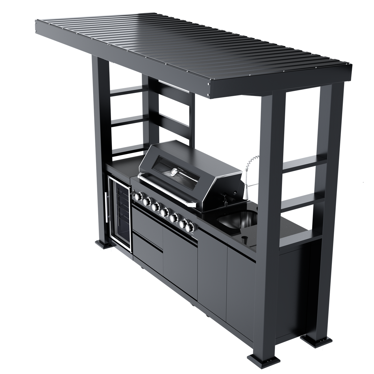 108-Inch 6-Burner Stainless Steel Gas Outdoor Kitchen Grill