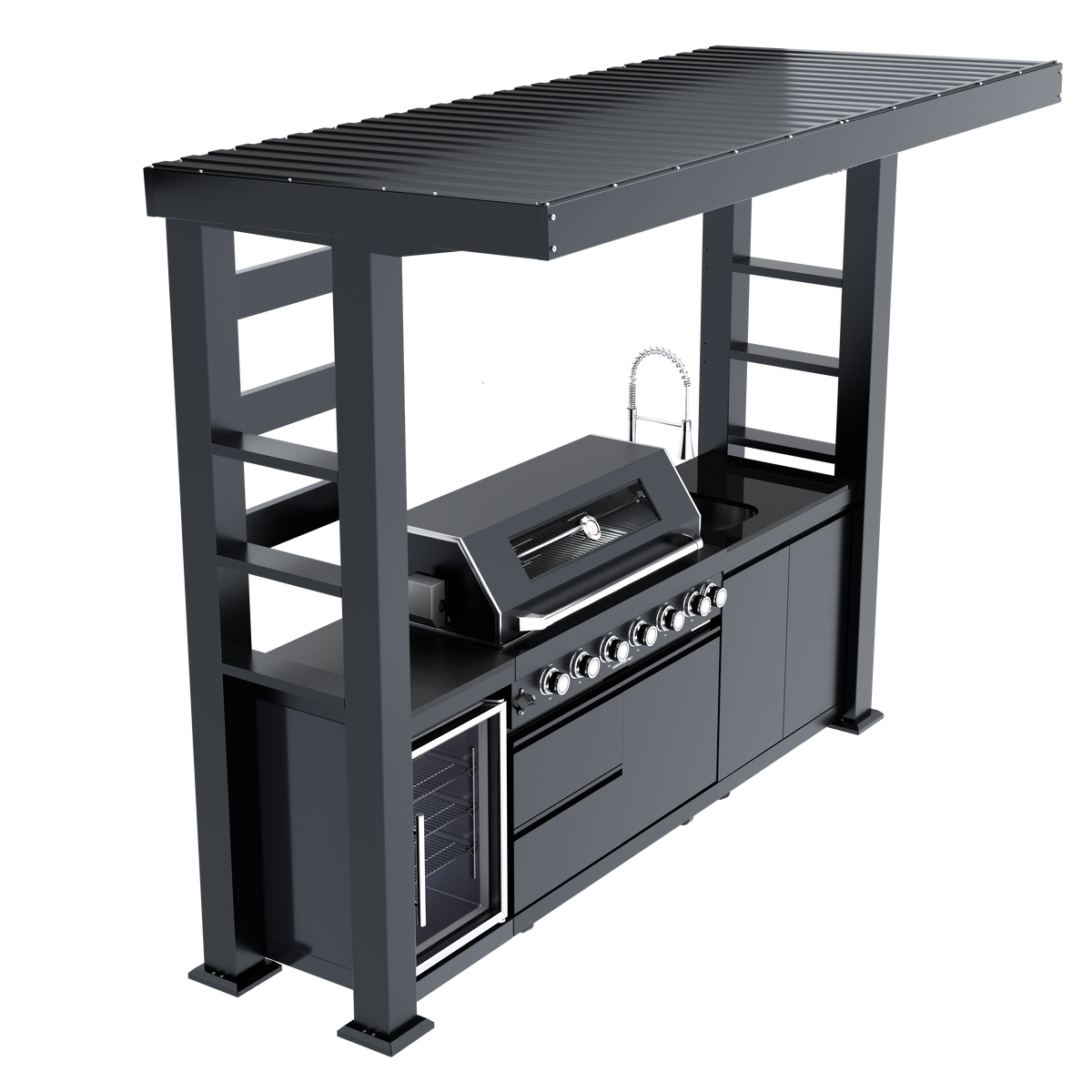 108-Inch 6-Burner Stainless Steel Gas Outdoor Kitchen Grill