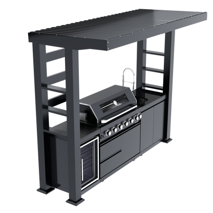 108-Inch 6-Burner Stainless Steel Gas Outdoor Kitchen Grill