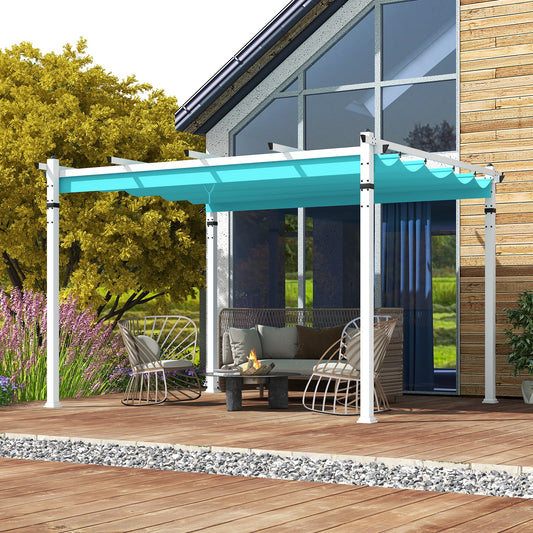 Aluminum Pergola with Retractable Canopy and Adjustable Shade