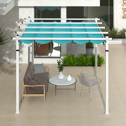 Aluminum Pergola with Retractable Canopy and Adjustable Shade