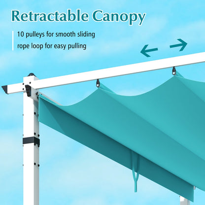 Aluminum Pergola with Retractable Canopy and Adjustable Shade