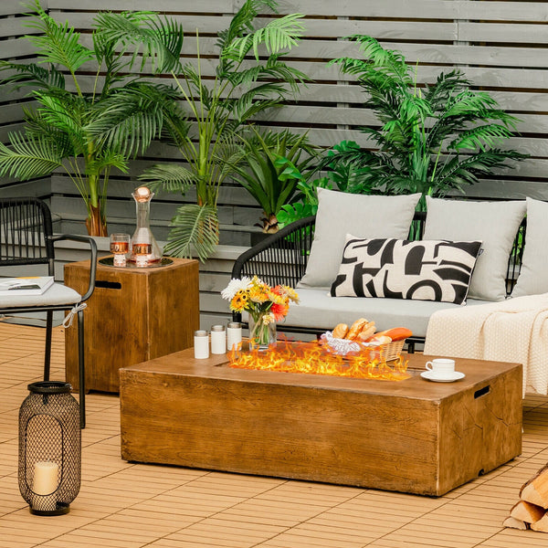 2-Piece Outdoor Propane Fire Pit Table Set, 50,000 BTU