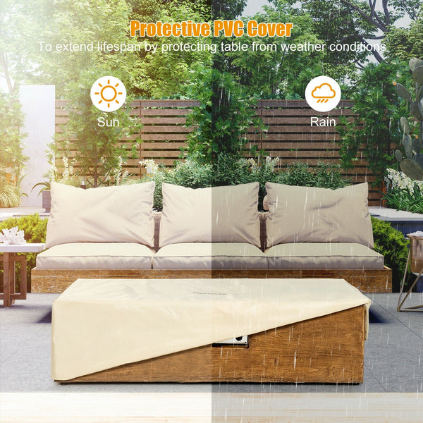 2-Piece Outdoor Propane Fire Pit Table Set, 50,000 BTU