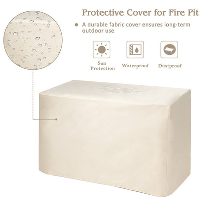 5-Piece Patio Furniture Set with 60,000 BTU Propane Fire Pit, Loveseats & Storage Box